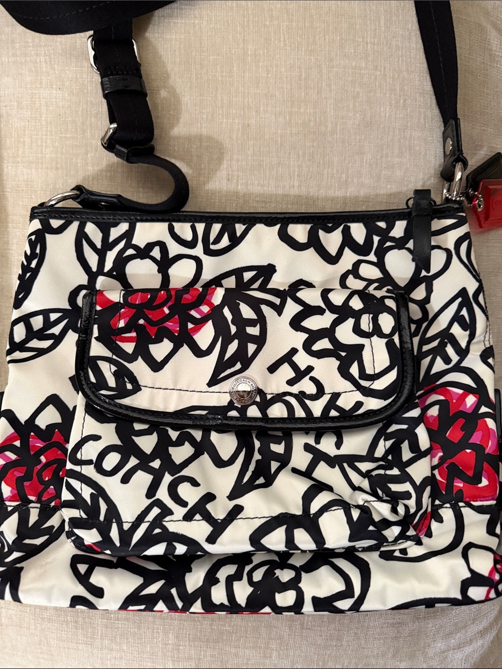 Coach Floral Poppy Daisy Graffiti Vintage Crossbody Bag